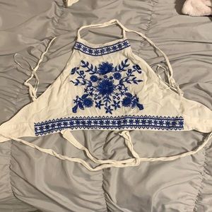 Halter backless crop top